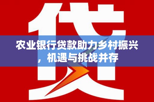 孟州农业银行贷款助力乡村振兴，机遇与挑战并存