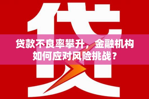 孟州贷款不良率攀升，金融机构如何应对风险挑战？