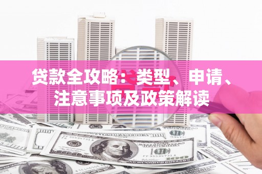 孟州贷款全攻略：类型、申请、注意事项及政策解读