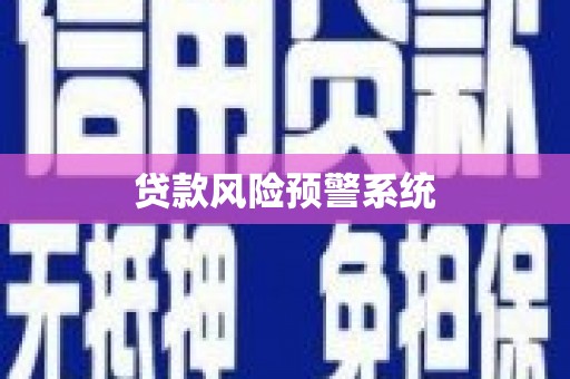 孟州贷款风险预警系统